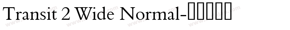 Transit 2 Wide Normal字体转换